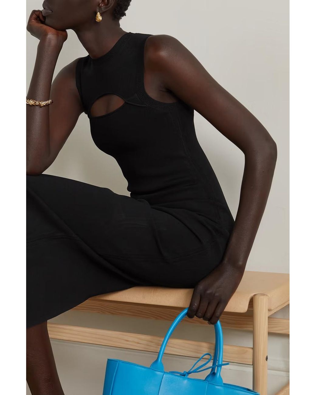 Victoria Beckham Black Vb Body Cut-Out Knit Dress