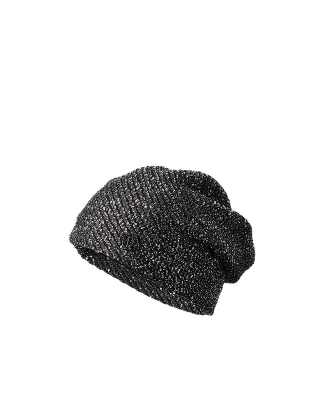 Maison Michel Black Jude Sequined Beanie Hat