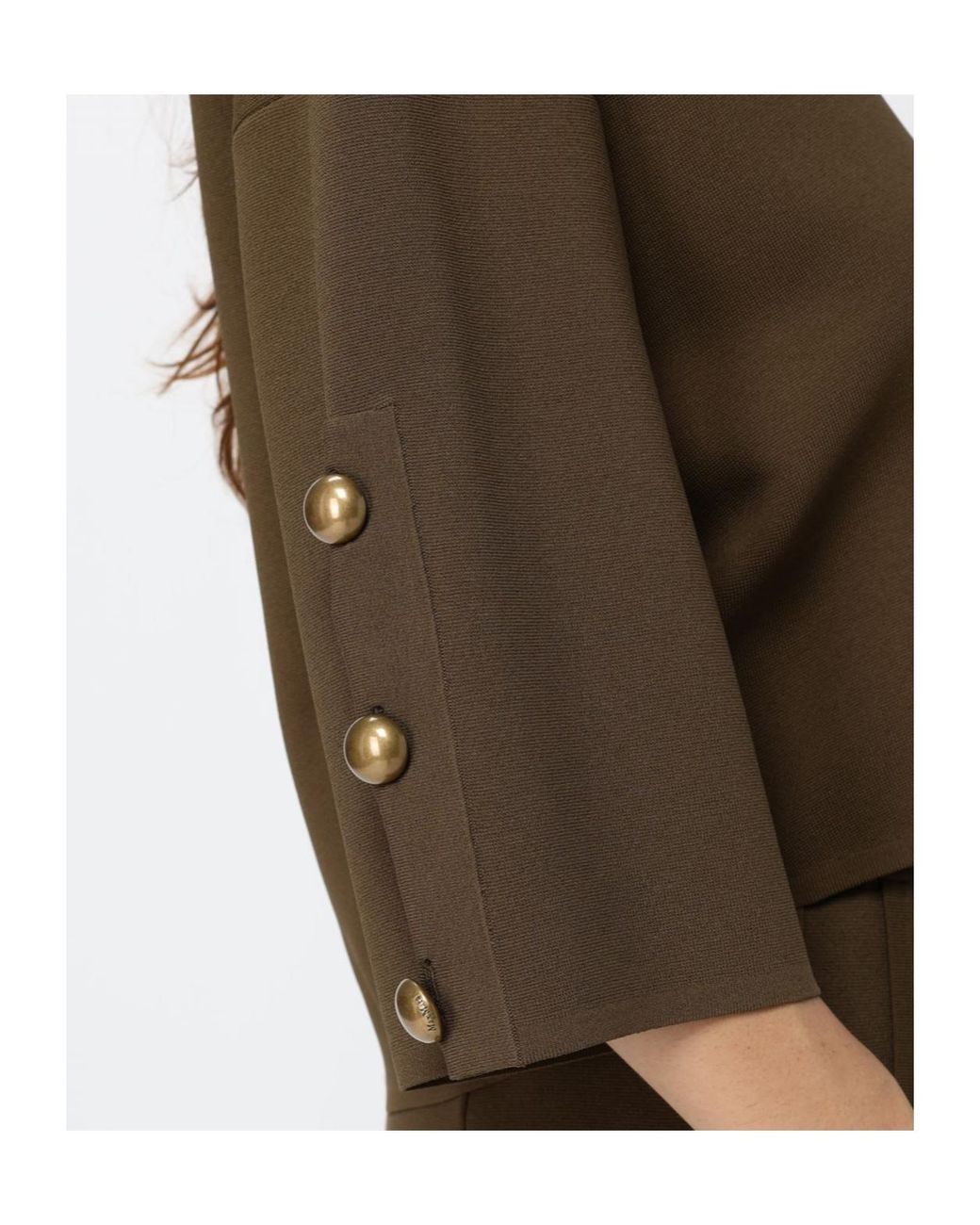 Max Mara Brown V-Neck Cropped Jumper