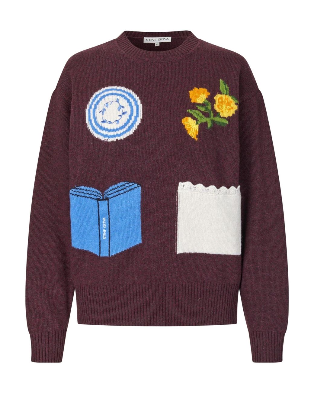 Stine Goya Blue Crew Neck Long-Sleeved Knitwear
