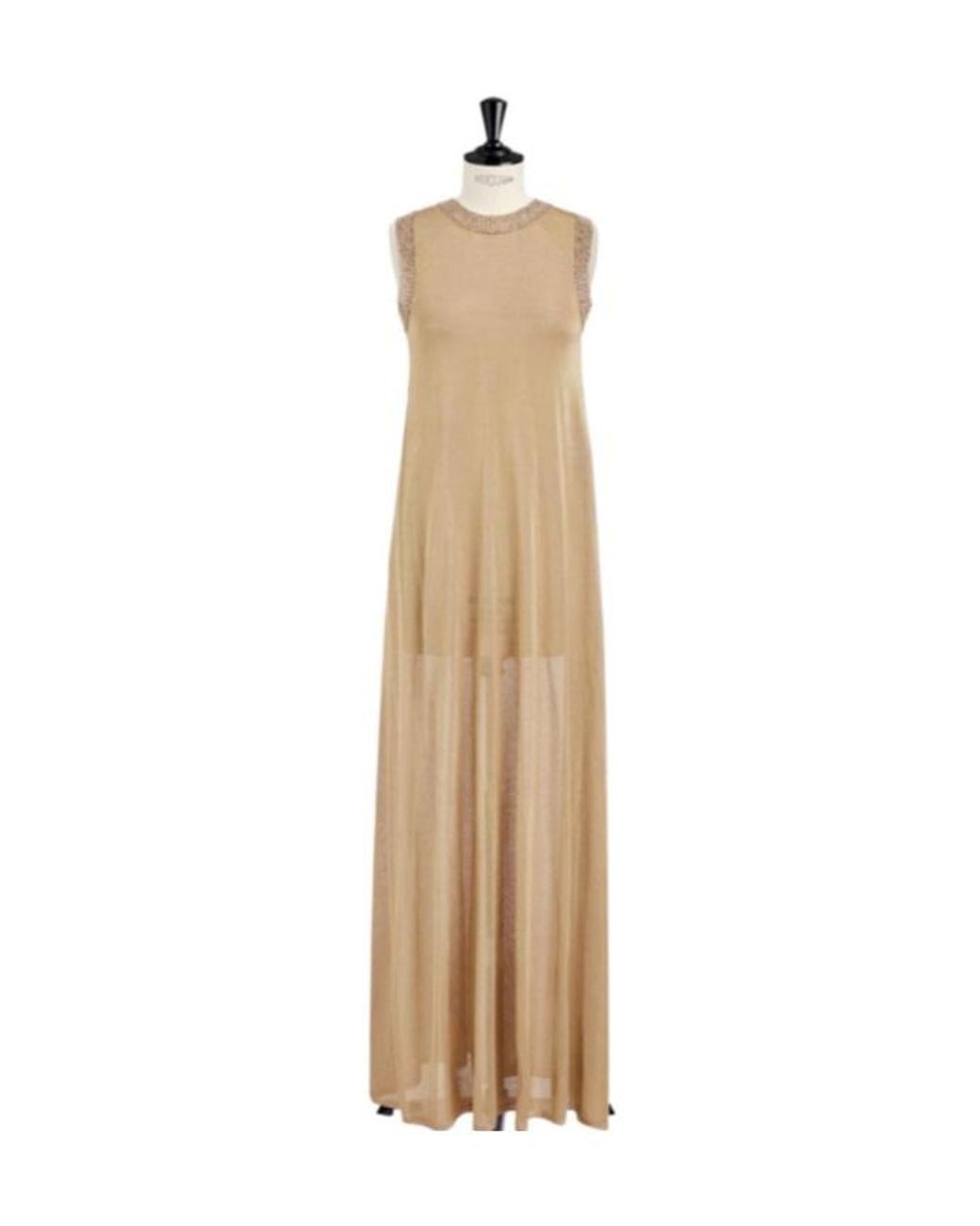 Dior Natural Sleeveless Long Dress
