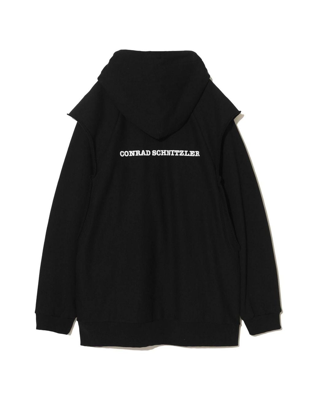 Undercover Black Graphic Printed Layered Hoodie for men