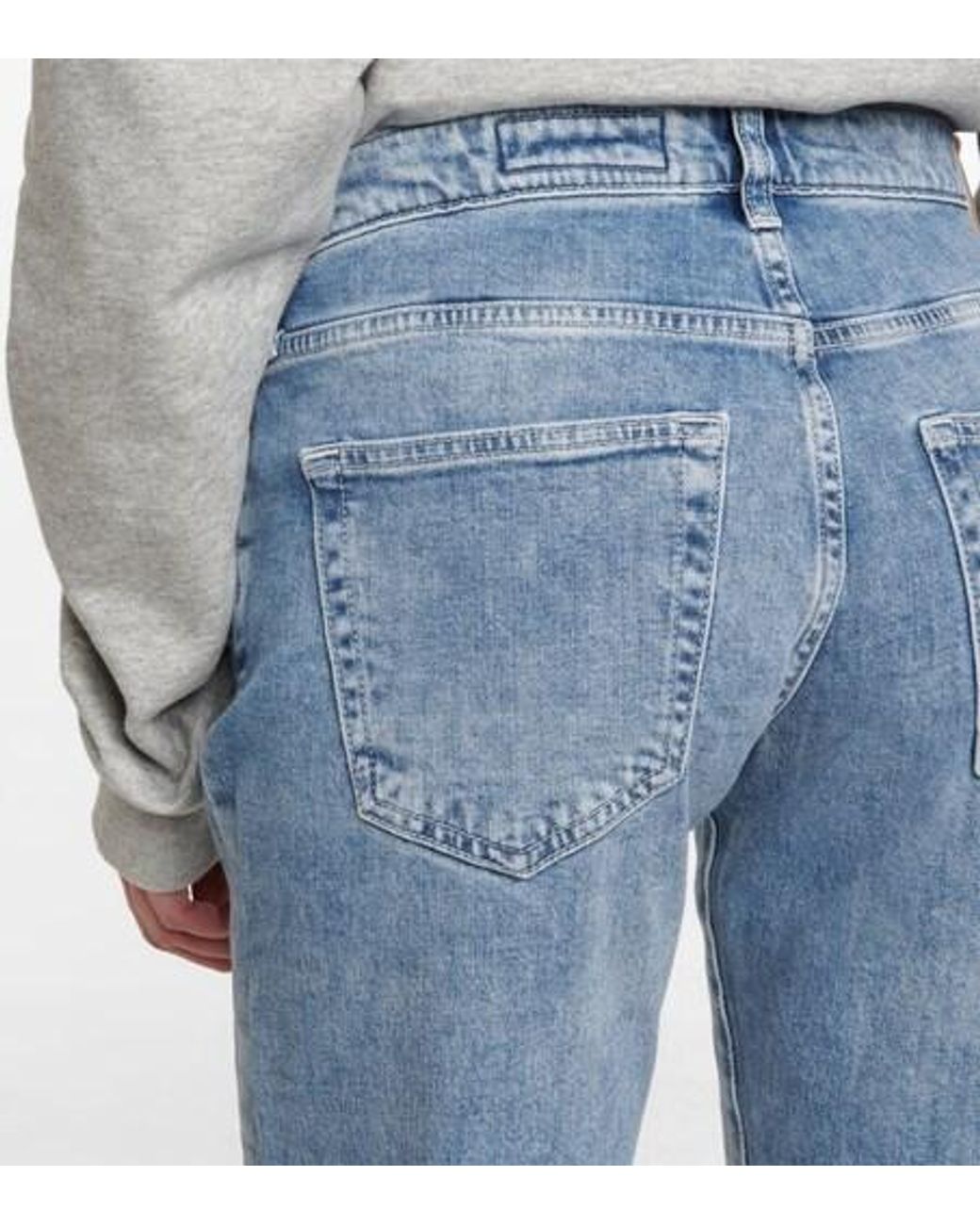 AG Jeans Blue Mid-Rise Slim Jeans