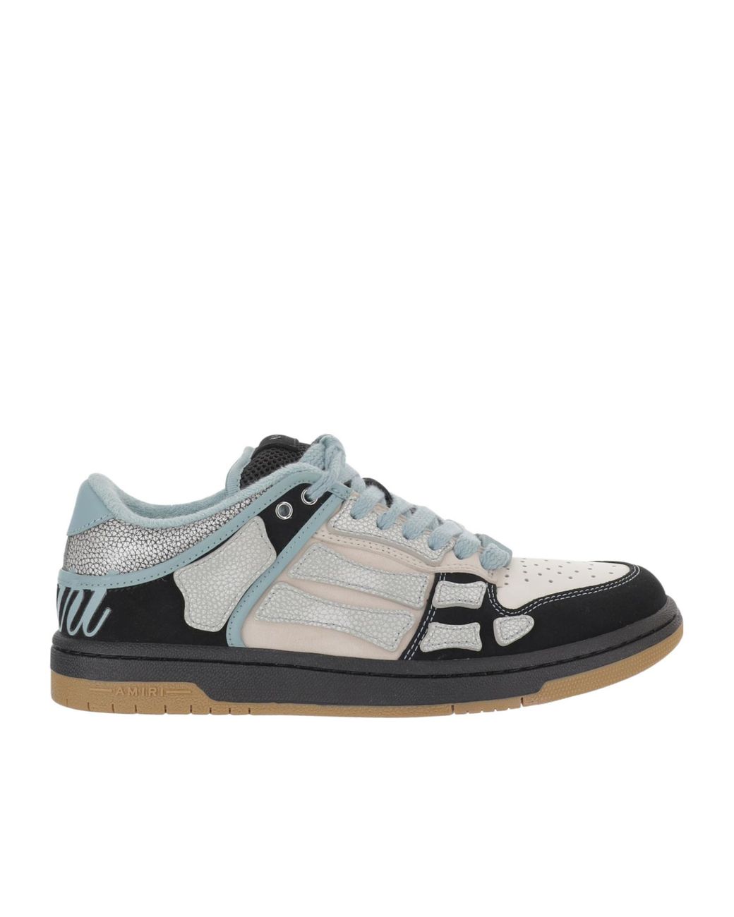 Amiri Gray Round Toe Lace-Up Sneakers for men