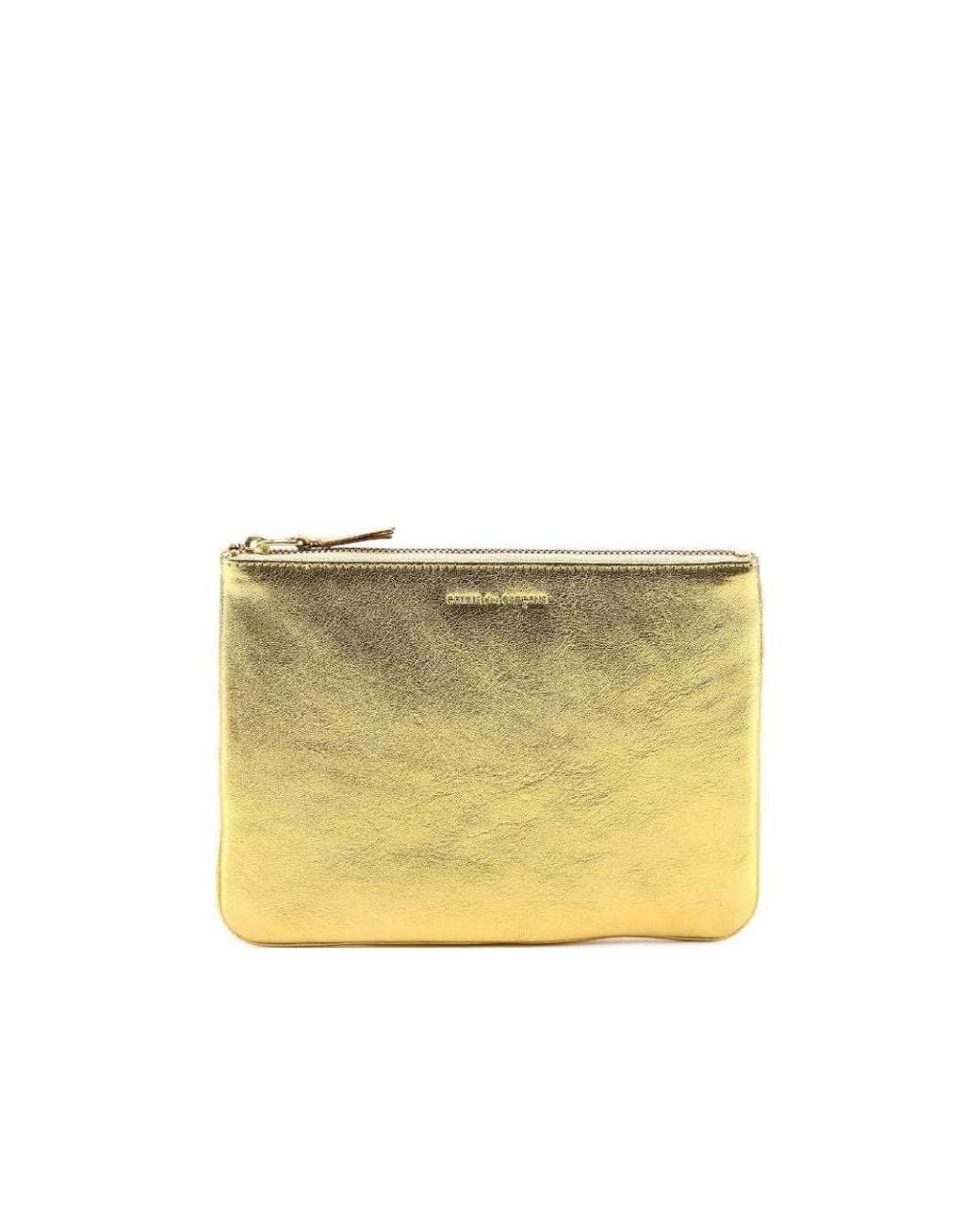 Comme des Garçons Yellow Comme Des Garçons Wallet Classic Logo Printed Pouch for men