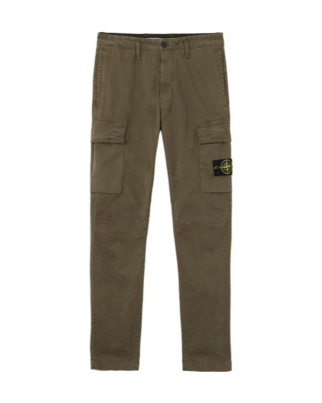 Stone Island Green Logo Patch Pants for men
