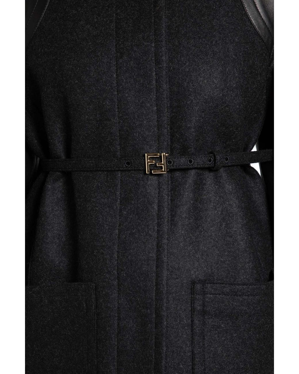 Fendi Black Single-Breasted Crewneck Jacket