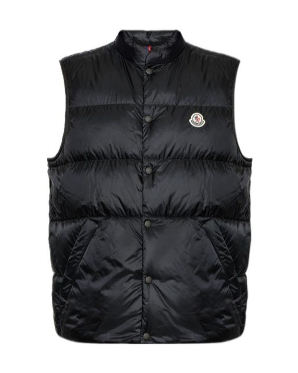 Moncler Black Tuquerouye Logo Patch Puffer Gilet for men