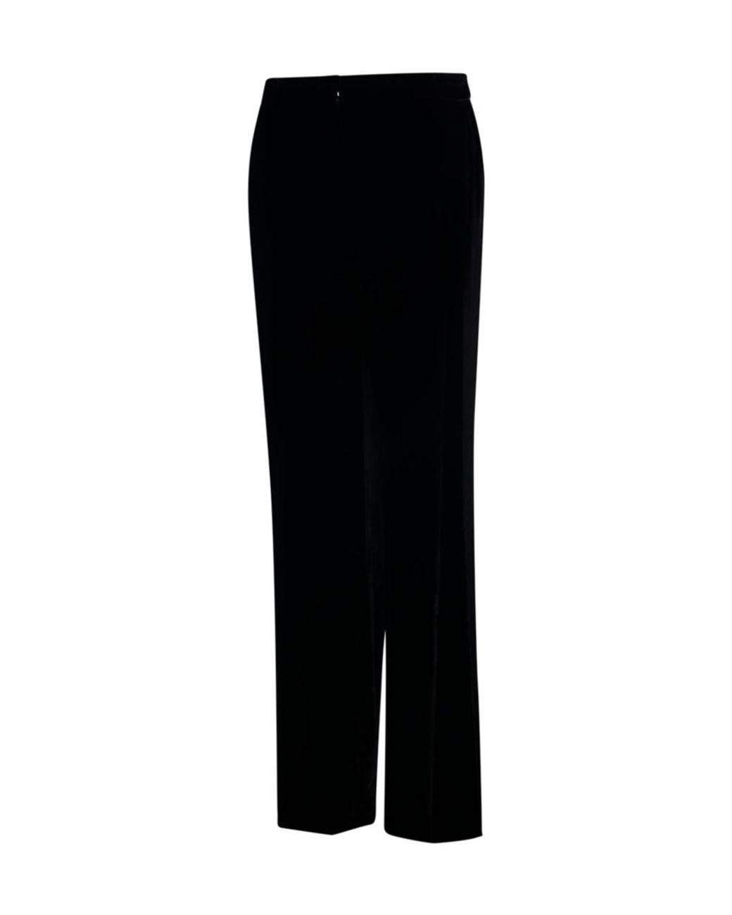 P.A.R.O.S.H. Black Velvet-Finish Straight Trousers