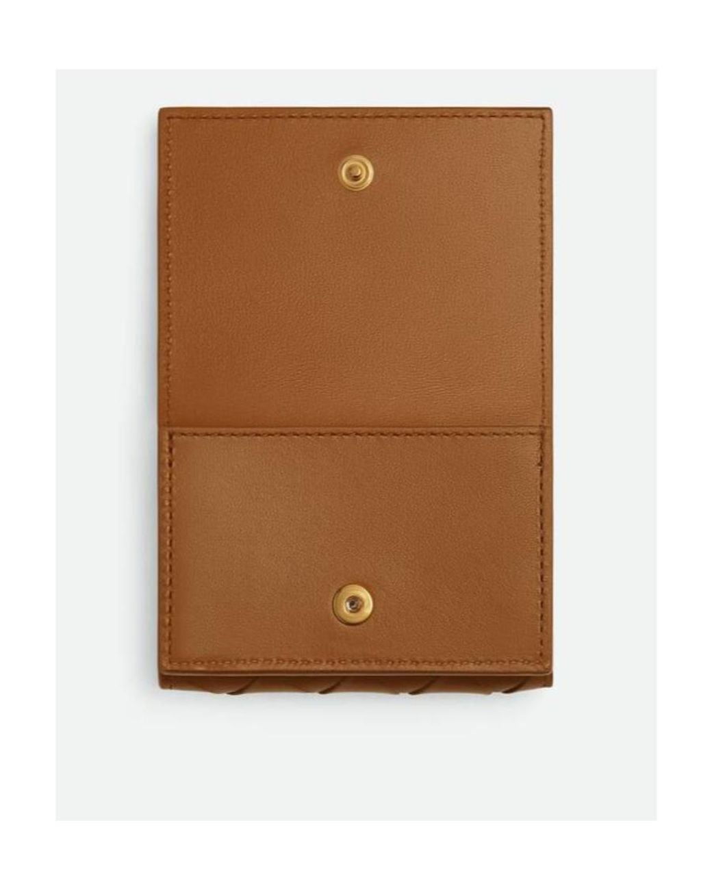 Bottega Veneta Brown Intrecciato Tiny Tri-Fold Wallet