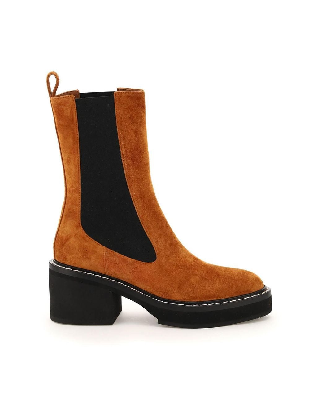 Khaite Brown Calgary Block Heel Boots