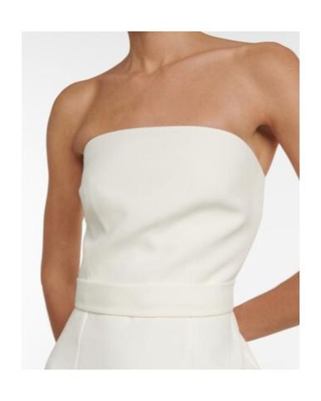 Safiyaa White Feather-Embellished Crepe Midi Dress