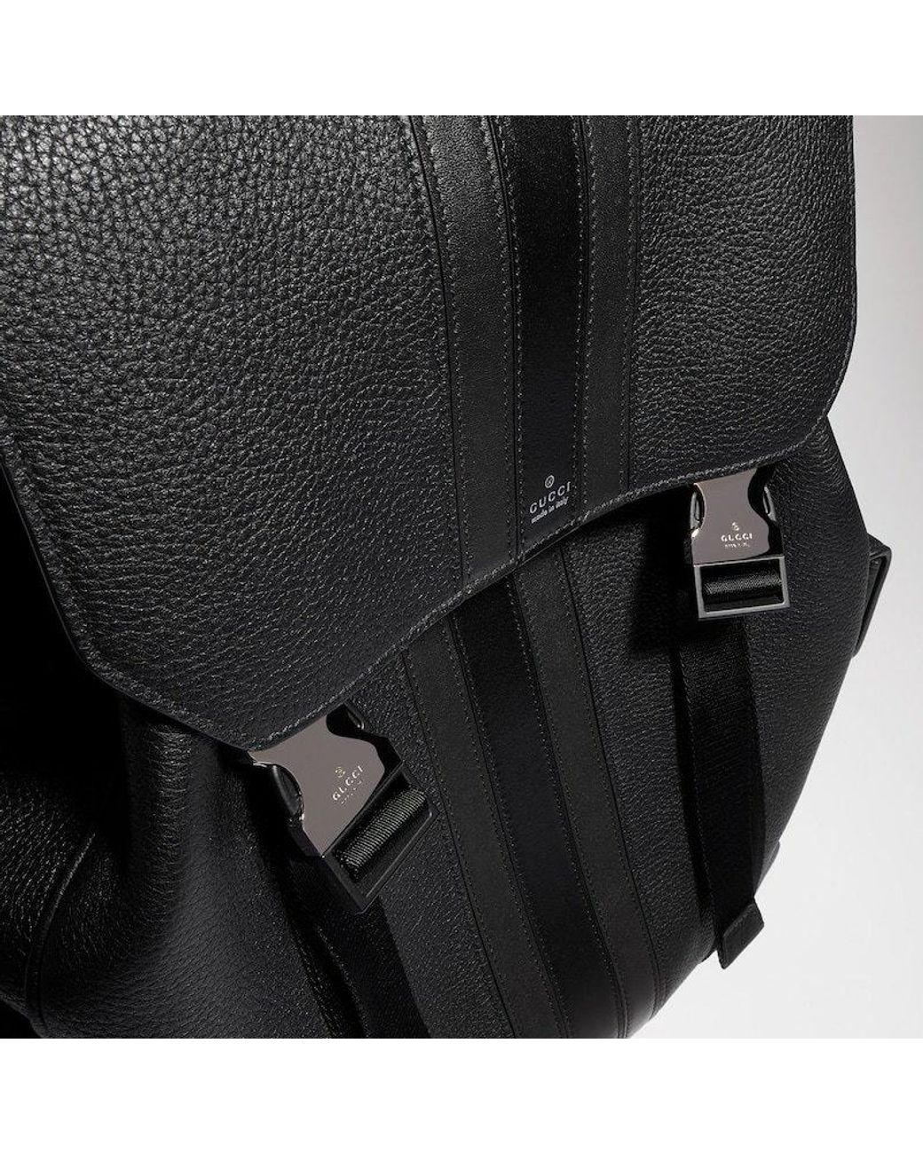 Gucci Black Web Trademark Medium Backpack for men