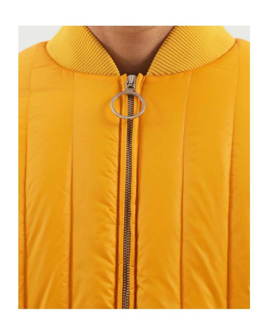 1989 STUDIO Yellow Quilted Zip-Up Coat for men