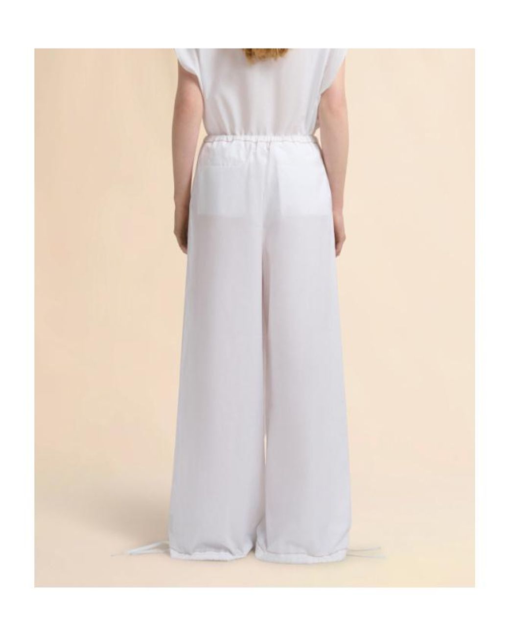 Marni White Logo Embroidered Wide-Leg Trousers