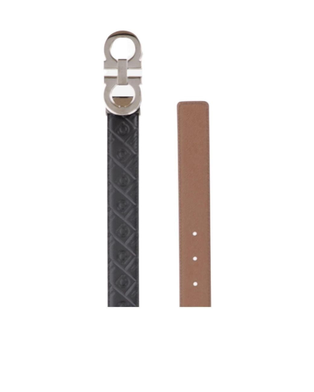 Ferragamo Brown Ferragamo Reversible Gancini Logo Belt for men