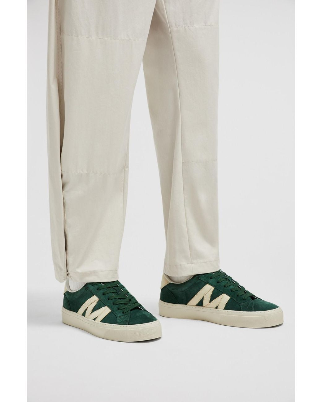 Moncler Green Monaco2 Low-Top Trainers for men