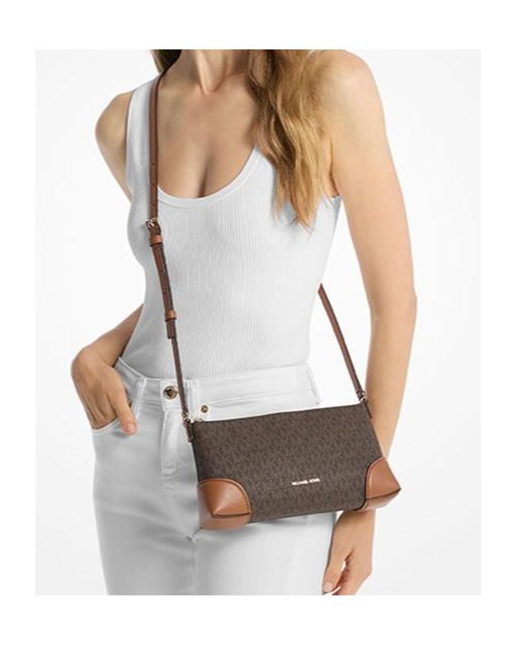 Michael Kors Brown Michael Murphy Signature Crossbody Bag