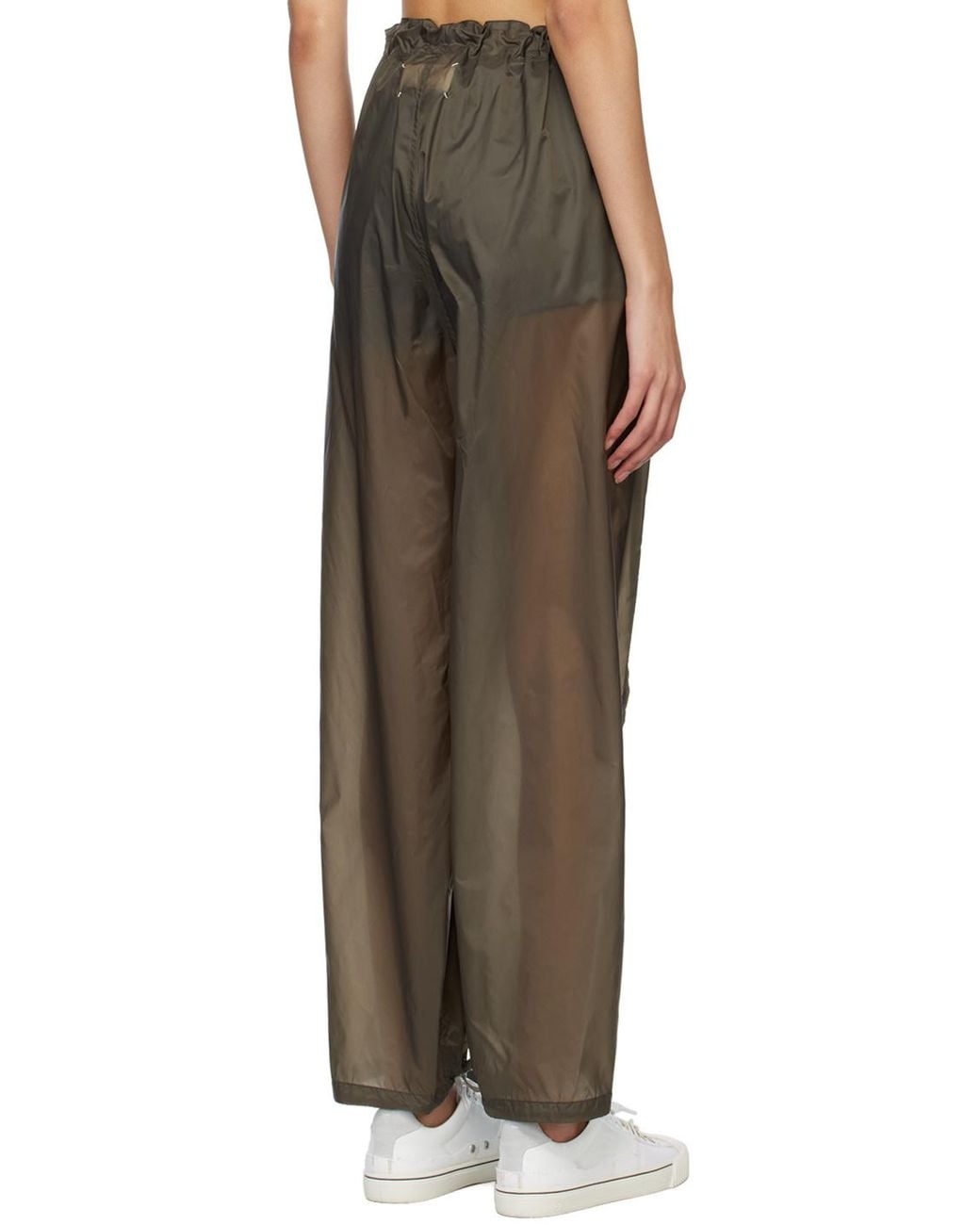 Maison Margiela Gray Four-Stitch Drawstring Draped Trousers