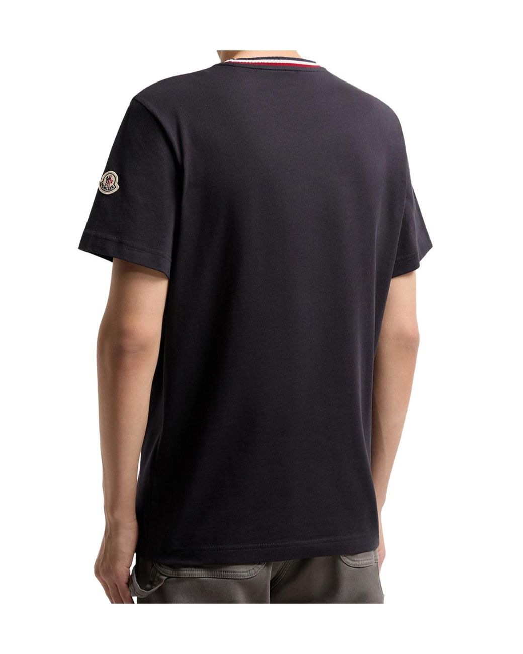 Moncler Blue Monduck Logo Patch T-Shirt for men