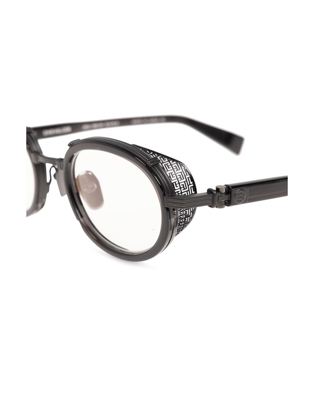 Balmain White Eyewear Chevalier Oval Frame Glasses for men