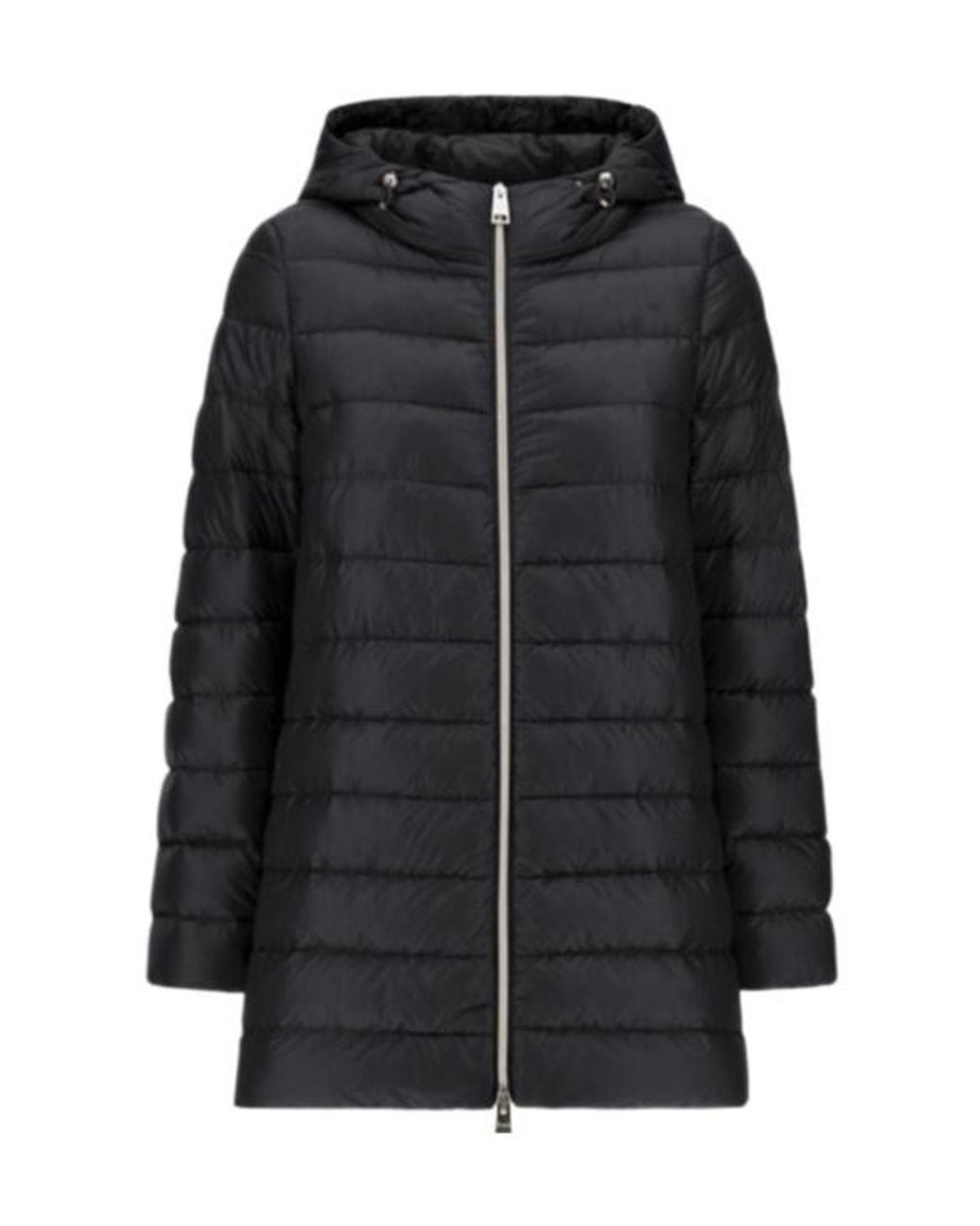 Herno Black Hooded Long Down Jacket
