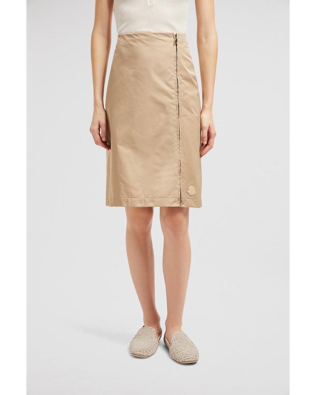 Moncler Natural Zipped Skirt