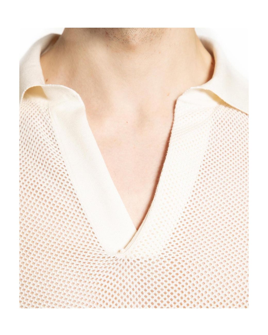 Tom Ford White Semi-Sheer Long-Sleeve Sweater for men