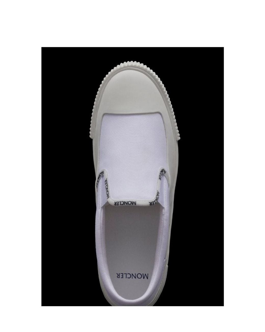 Moncler White Logo Trimmed Slip-On Sneakers
