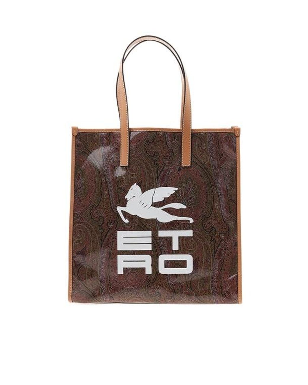 Etro Brown Logo-Print Tote Bag for men