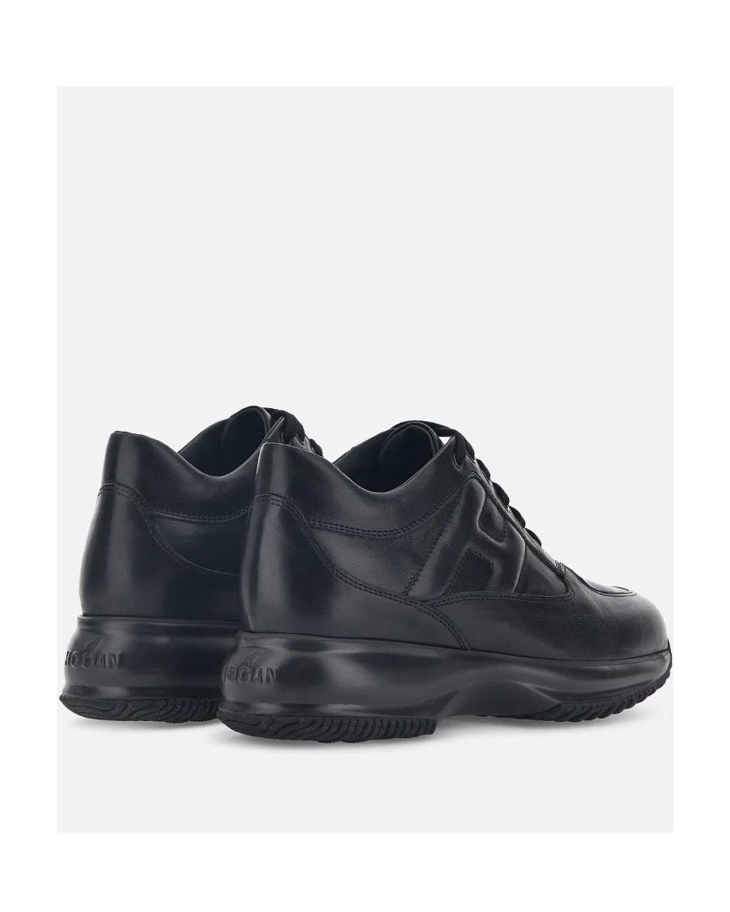 Hogan Blue Round-Toe Lace-Up Sneakers