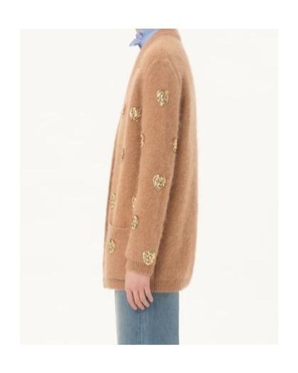 Valentino Brown Embroidered Knitted Cardigan