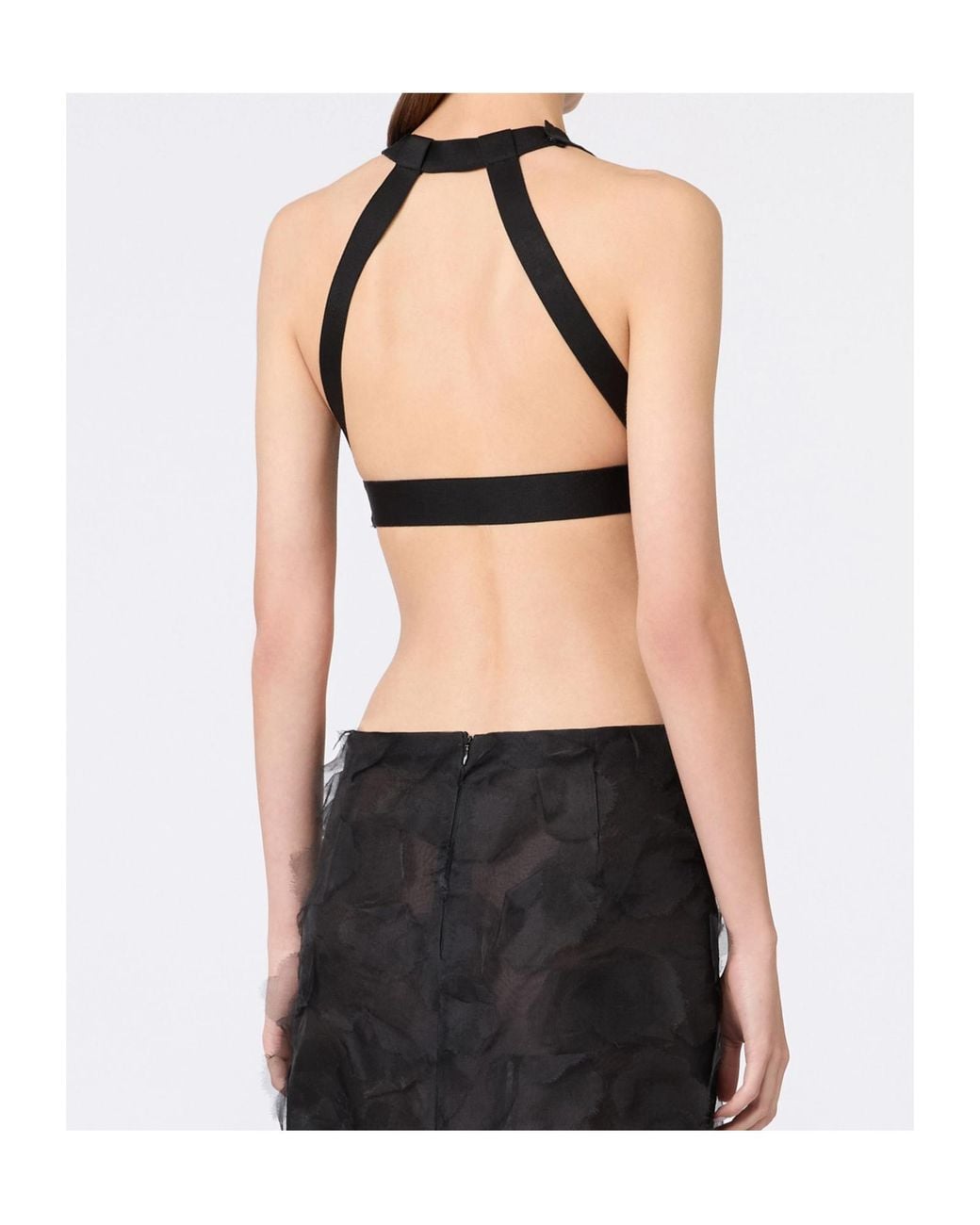 Max Mara Black Mxsfumetto Cut-Out Crop Top
