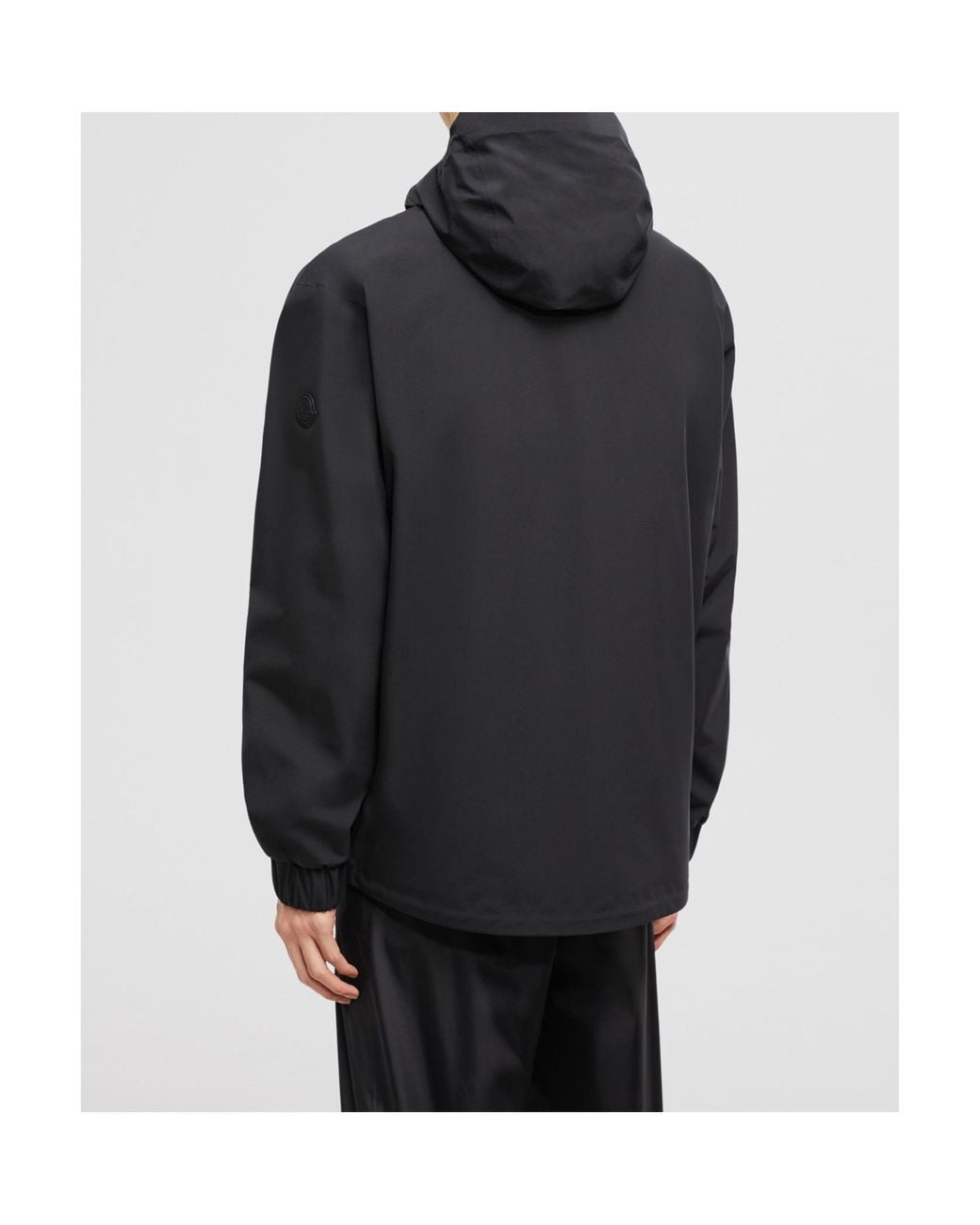 Moncler Black Zip-Up Hooded Jacket for men