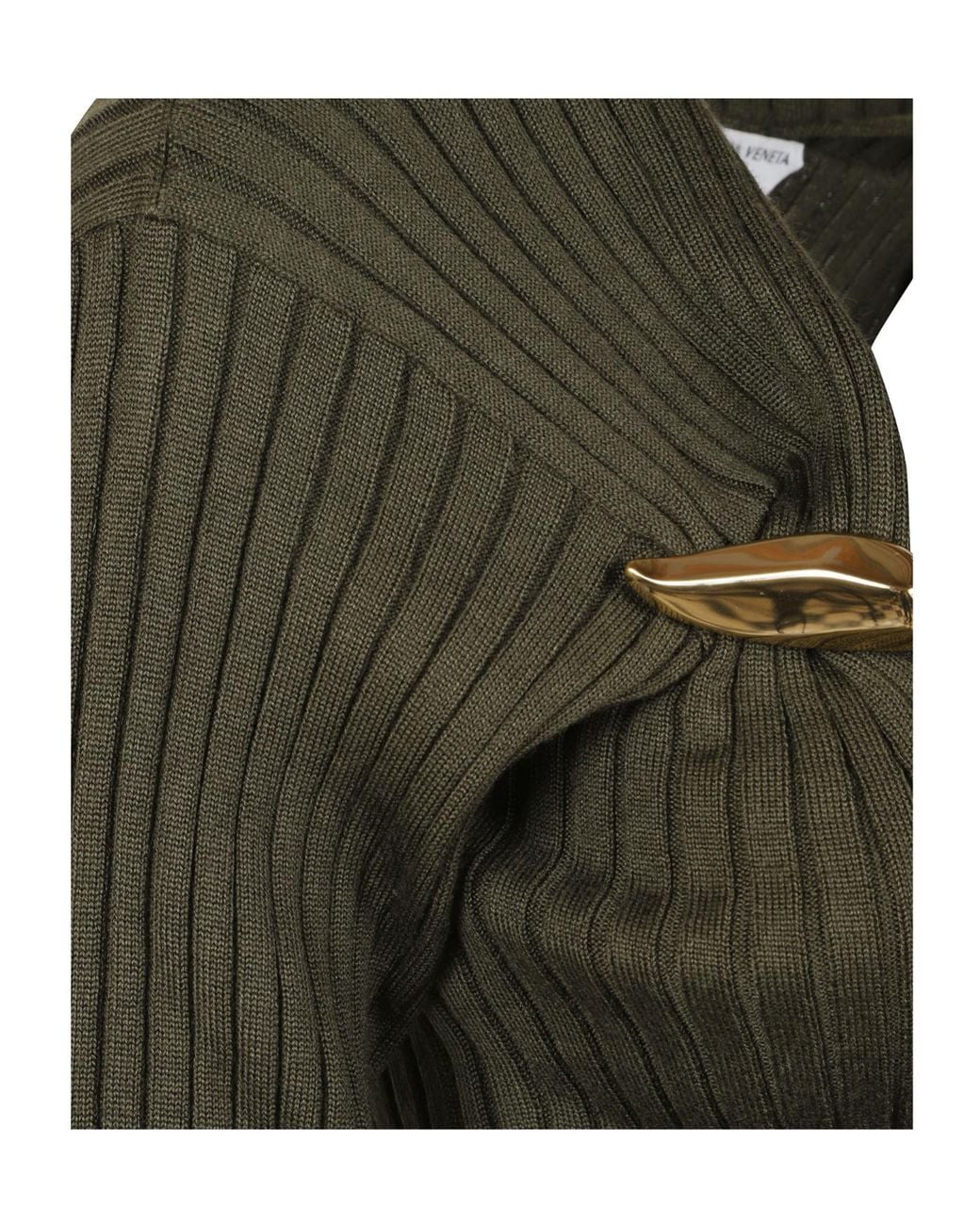 Bottega Veneta Green Ribbed Knit Jumper