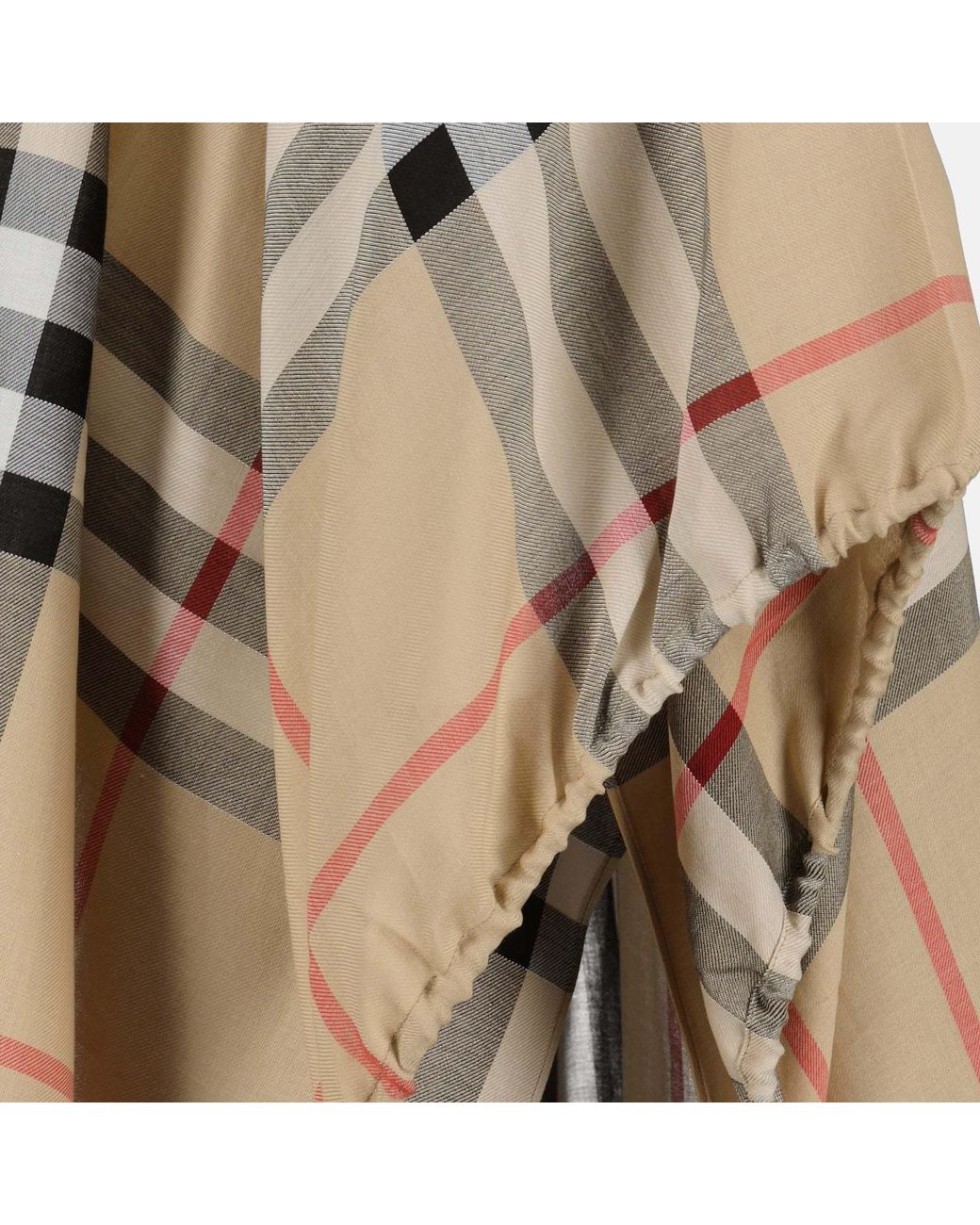 Burberry Natural Check-Pattern Cotton Cape