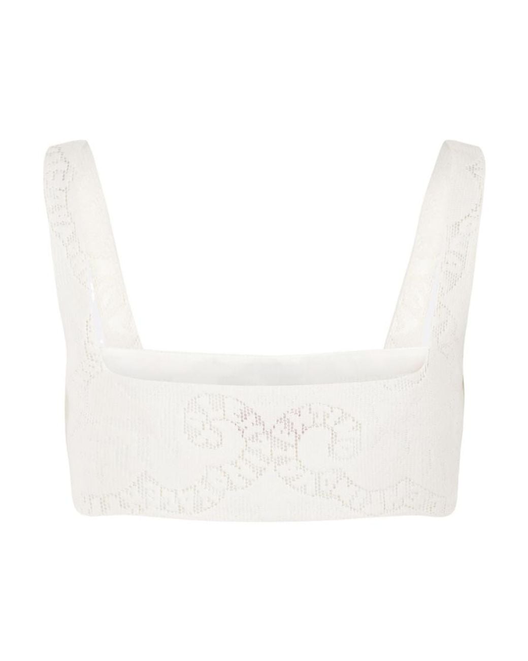Valentino White Mini Bandana Lace Crop Top