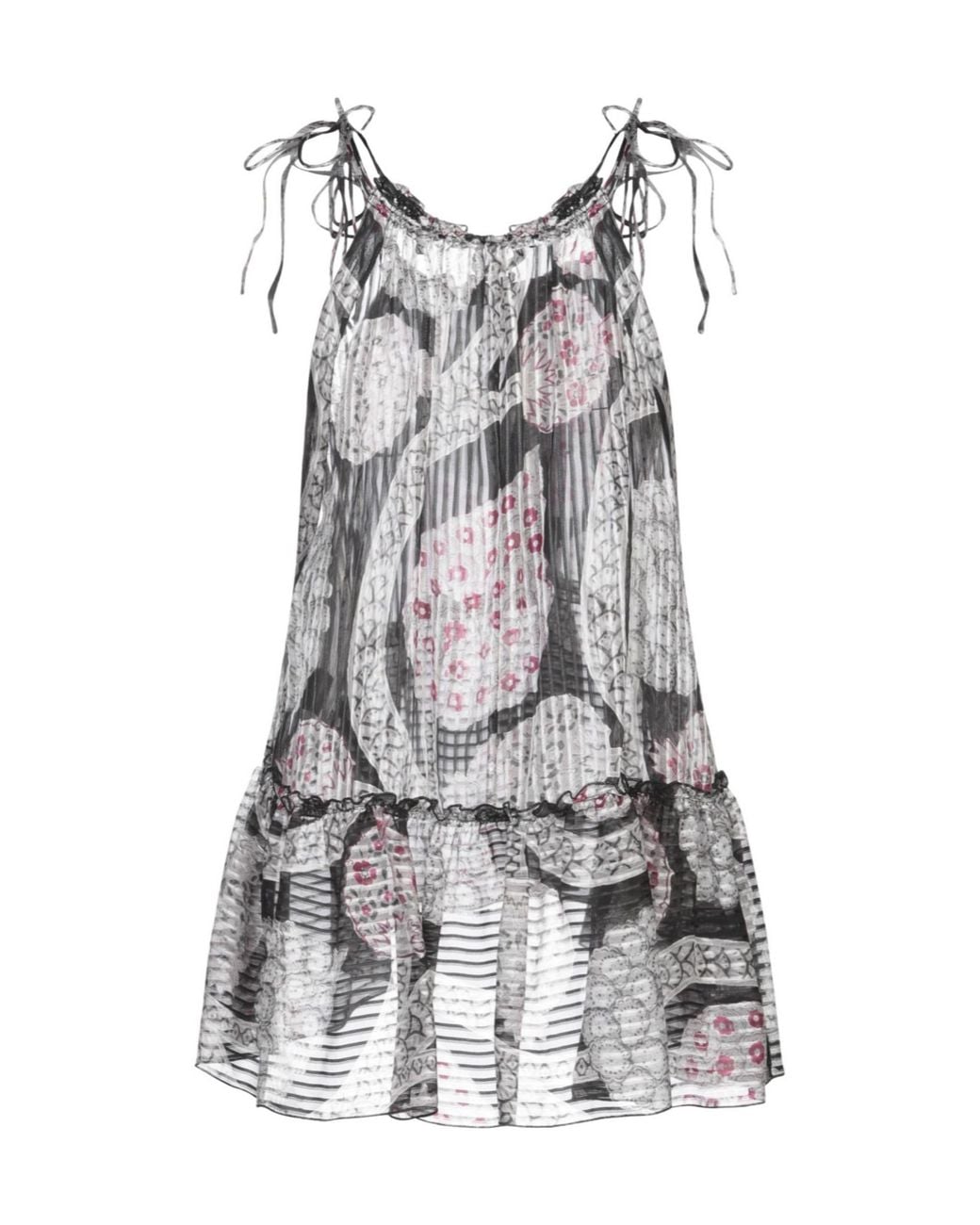 Isabel Marant Gray Colorful Sleeveless Chiffon Dress