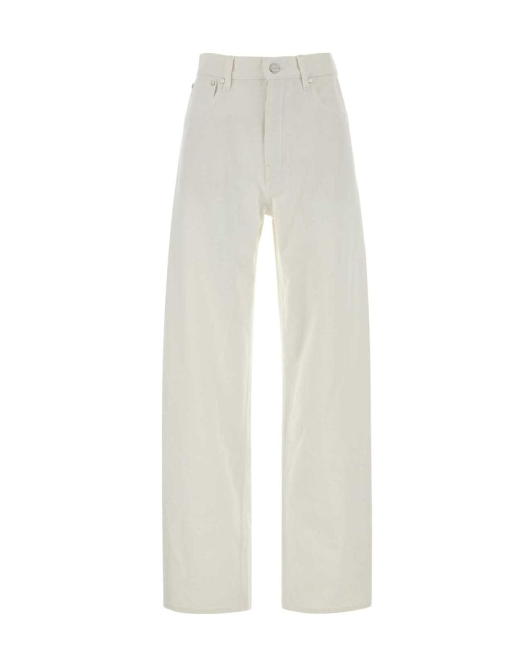 Jil Sander White High Waist Denim Trousers