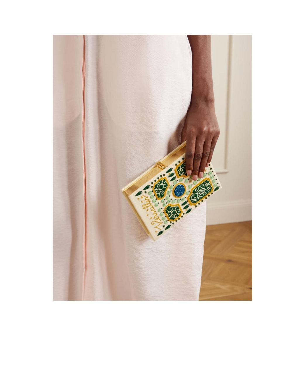 Olympia Le-Tan Yellow Versailles Appliquéd Embroidered Canvas Clutch