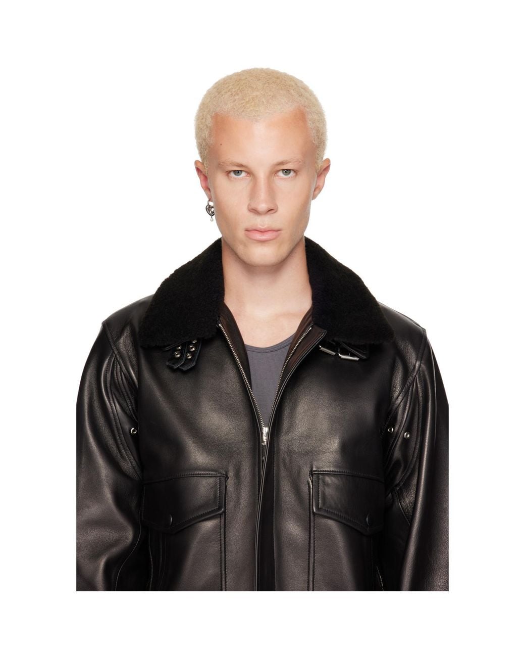 Justine Clenquet White Single Eros Earring for men