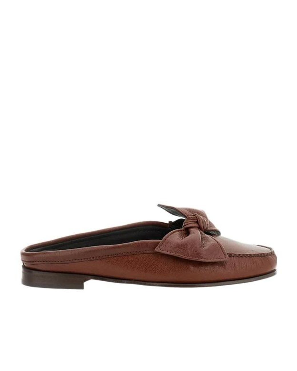 Hereu Brown Bow Detailed Flat Shoes