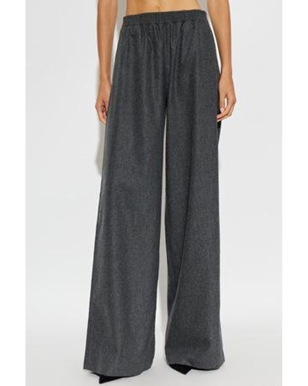 Fabiana Filippi Gray Elasticated Waistband Wide Leg Pants