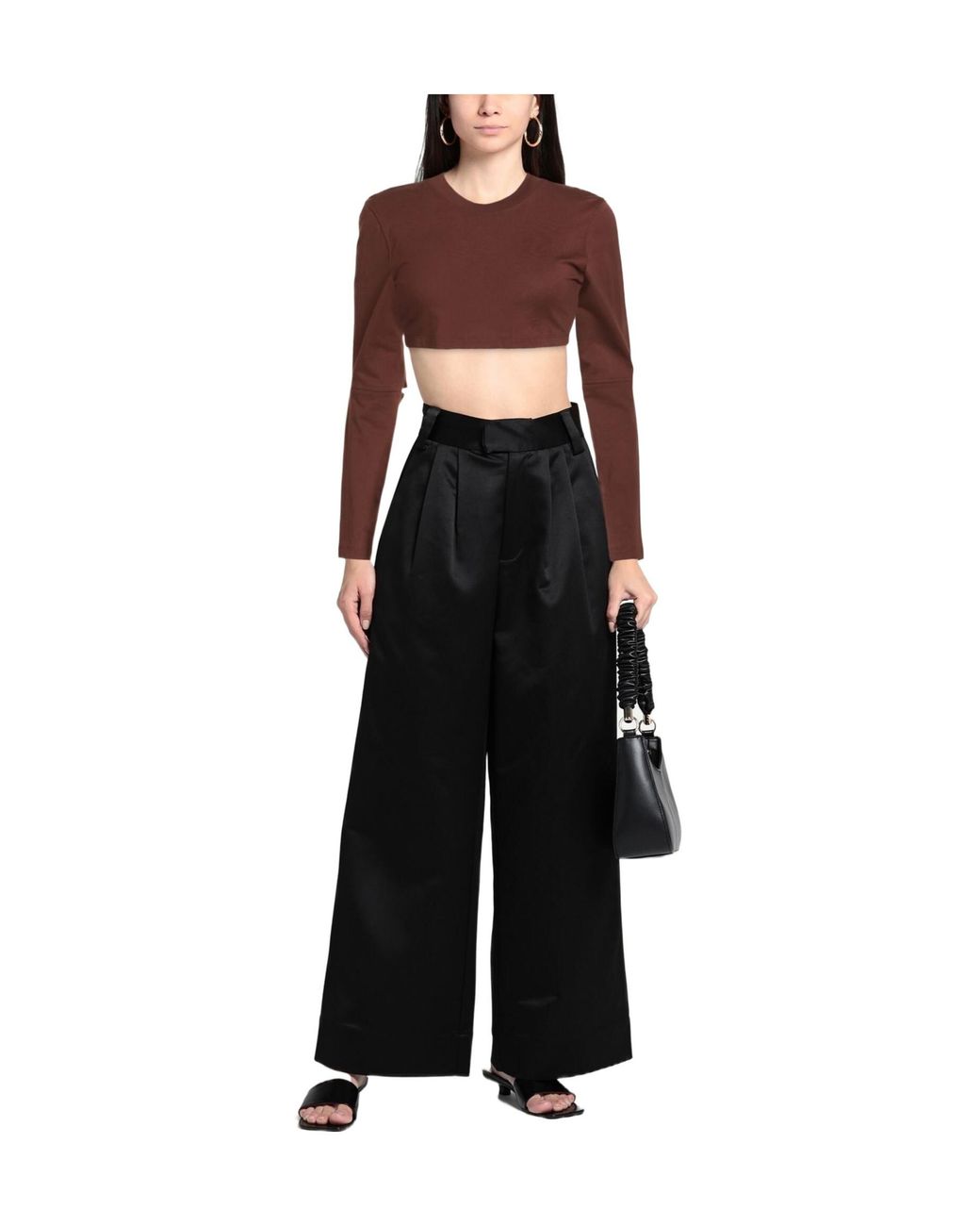 Jacquemus Brown Solid Color Crop Tops