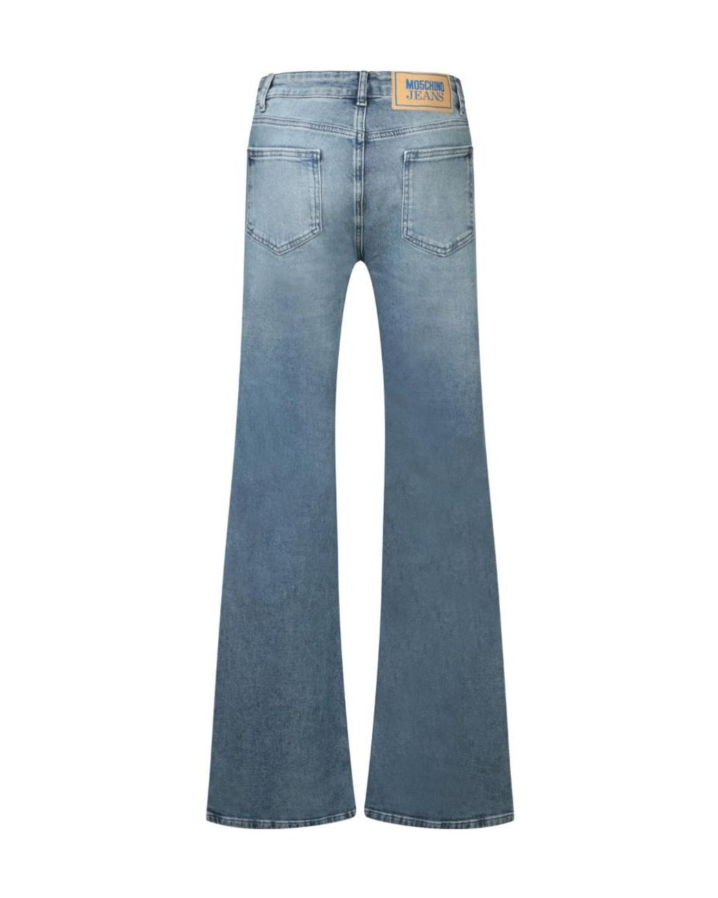 Moschino Blue Jeans High Waist Logo Patch Jeans