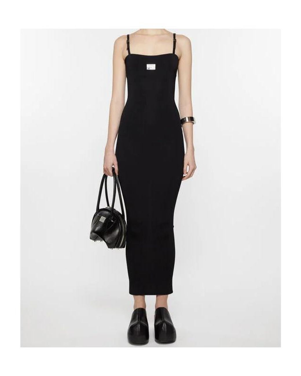 Acne Black Logo Plaque Sleeveless Dress