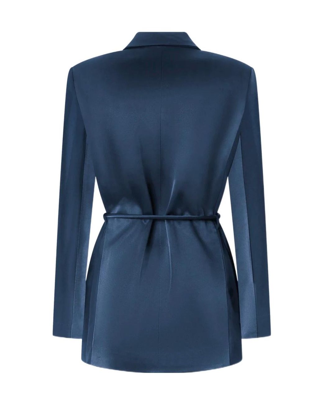 Pinko Blue Tailored Jacket With Cinched Waist And Metallic Accents