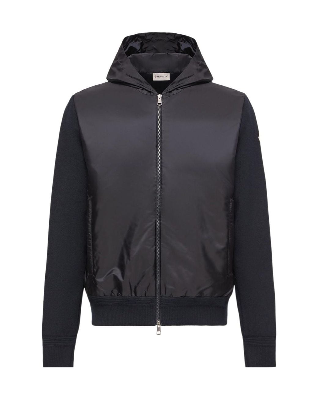 Moncler Blue Logo Patch Zip-Up Hoodie for men