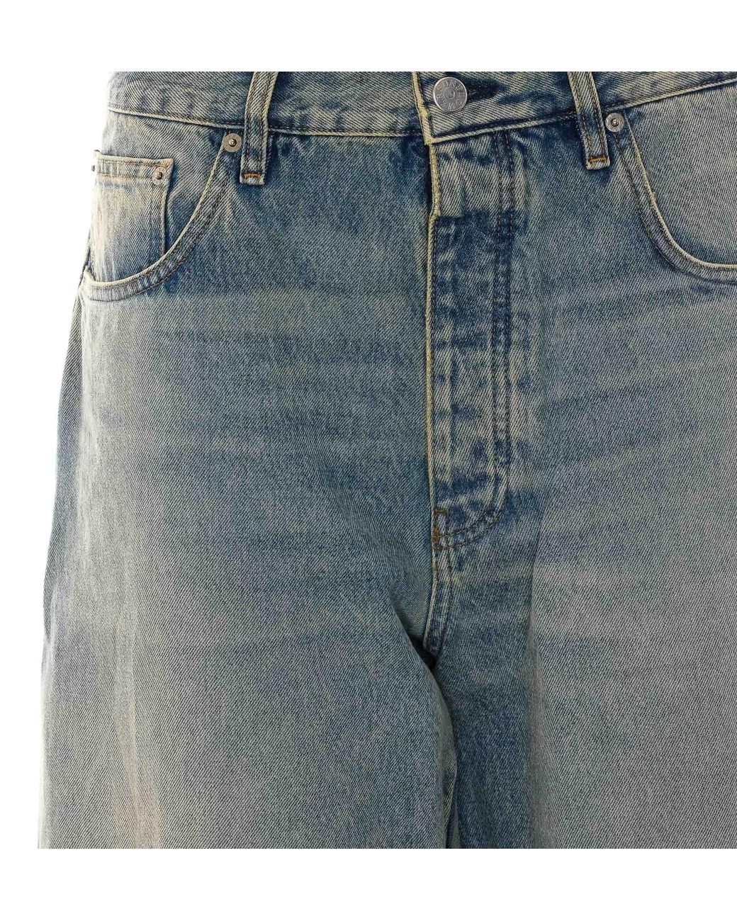 sunflower Blue Wide Twisted Jeans for men