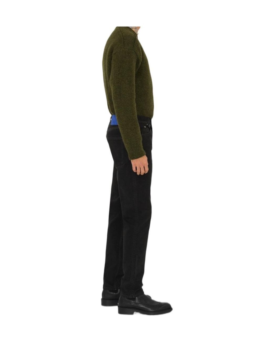 Burberry Black Logo Patch Tapered-Leg Jeans for men